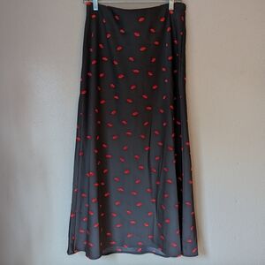 a new day Black Skirt with Red Lips M